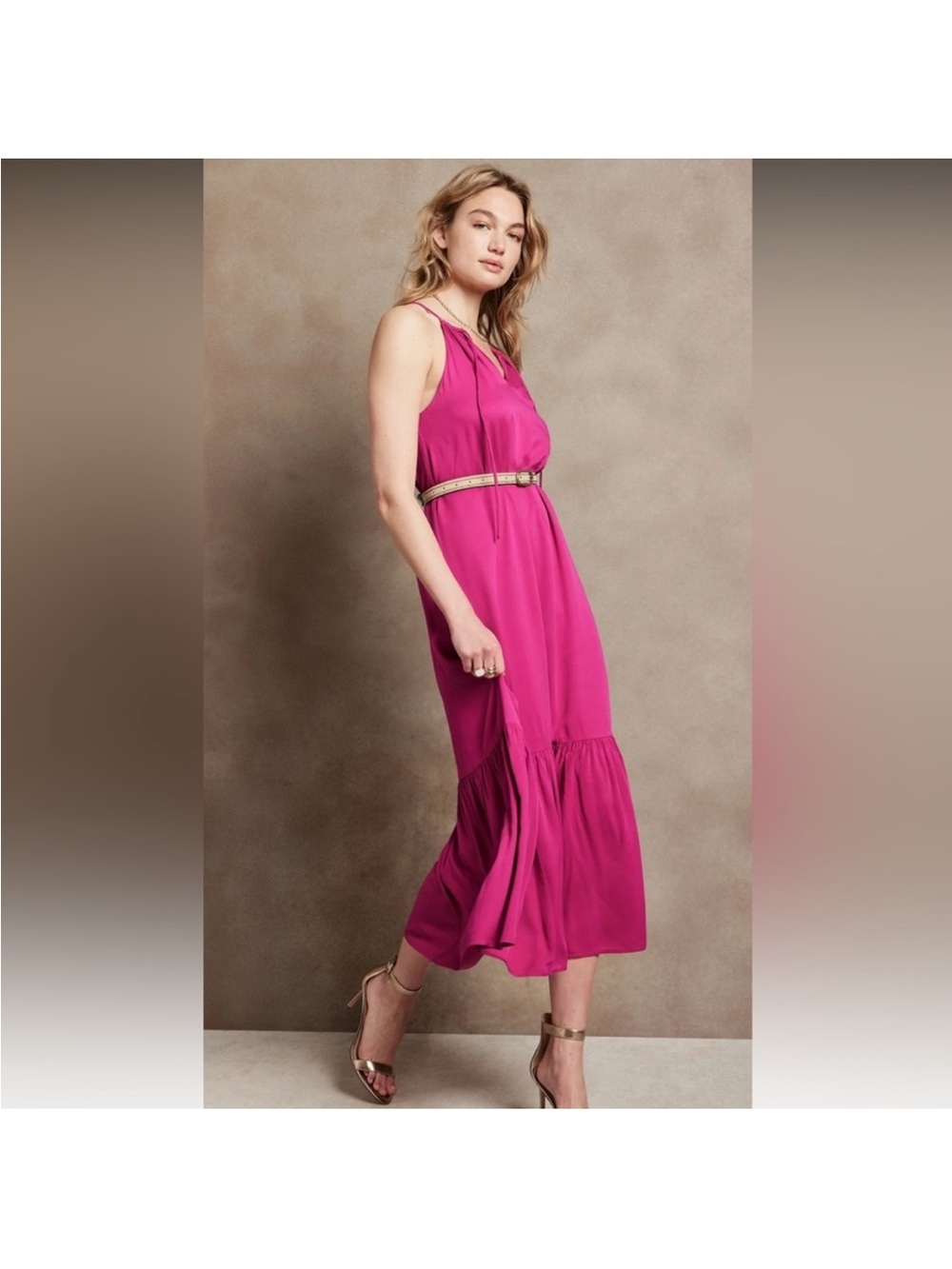 Banana Republic Hot Pink Maxi Dress